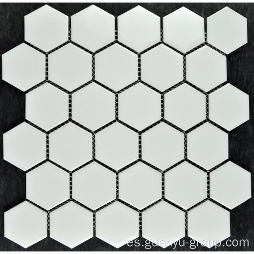 Azulejo de mosaico de porcelana Hexagonal pequeña blanca pura